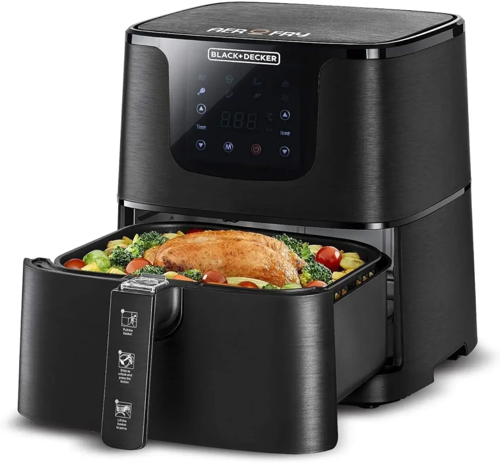 أفضل قلاية هوائية في مصر-عروض مصر الذكية-Black & Decker Digital Air Fryer AF700 – أفضل قلاية هوائية ديجيتال متوازنة في مصر